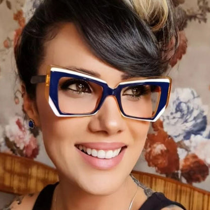 Retro Contrast Color Anti-Blue Glasses| TR90 Frame AC Lens