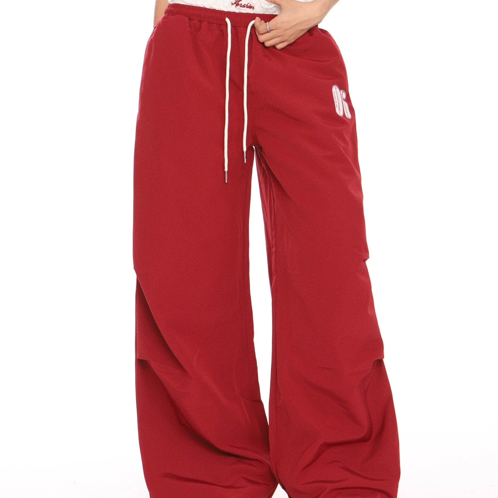 Women's American-style Retro Lace Stitching Embroidered Casual Trousers - YAXSO