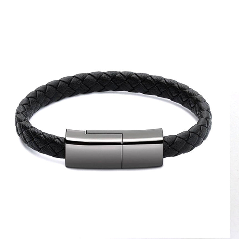 Bracelet USB Charging Cable – Portable Data Cord for iPhone 14/13, USB-C & Micro USB Devices