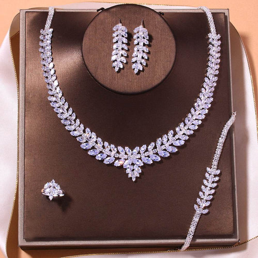 High-end Simple Zircon Necklace Suit - YAXSO