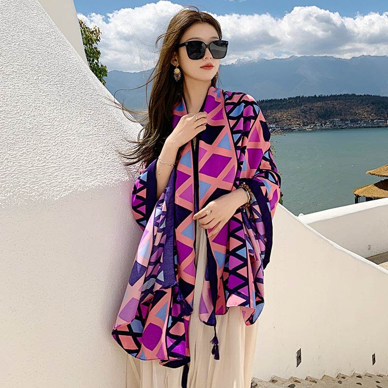Sanya Seaside Holiday Shawl Scarf Scarf Women's Summer Travel - YAXSO