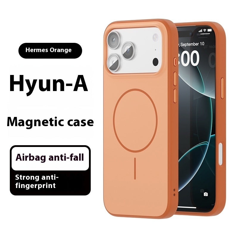 Orange phone case with magnetic feature and airbag anti-fall technology. YAXSO UAE ONLINE STORE