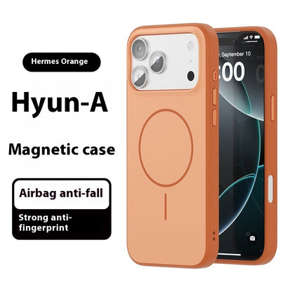 Orange phone case with magnetic feature and airbag anti-fall technology. YAXSO UAE ONLINE STORE