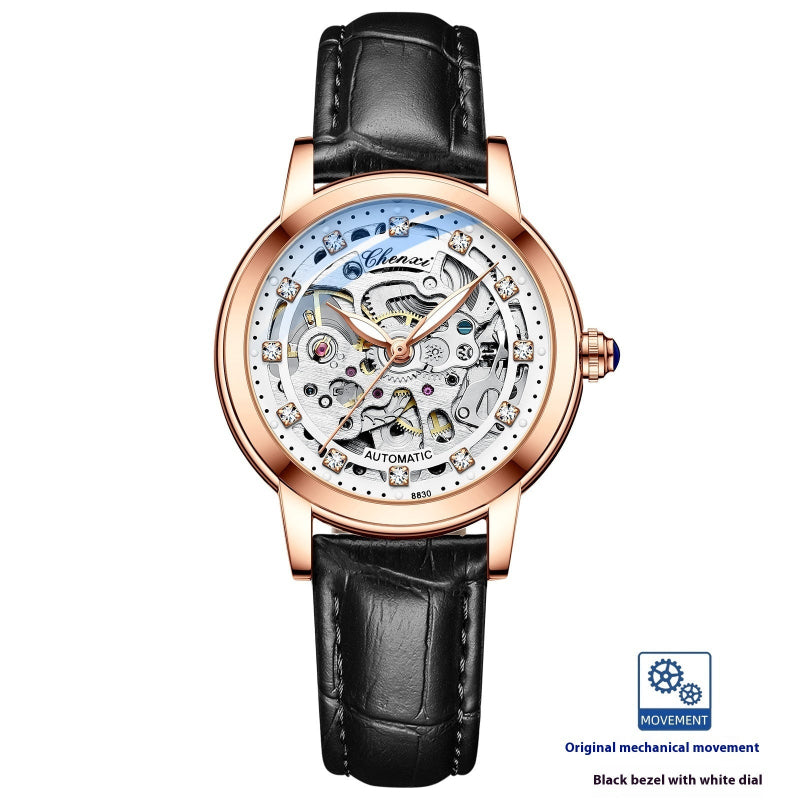 Watch with black bezel and white dial. YAXSO UAE ONLINE STORE