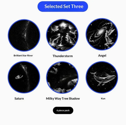 Three star projection slides selected: Brilliant Star River, Thunderstorm, Angel