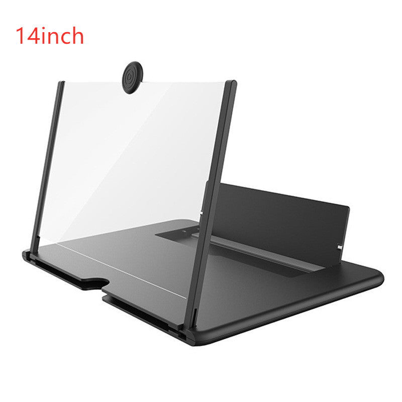 Black 14-inch 3D mobile screen magnifier stand with clear viewing panel