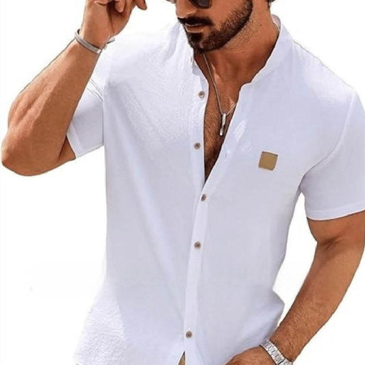 Fashion Summer Button Linen New Men's Shirt - YAXSO