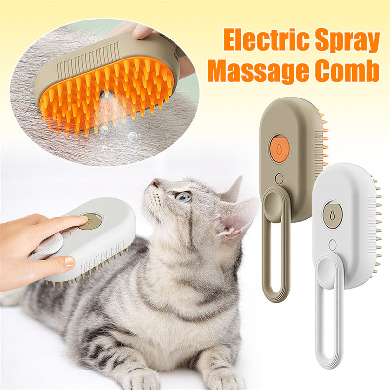-in-1 Electric Pet Grooming Brush – Steam Spray Massage Comb for Cats & Dogs