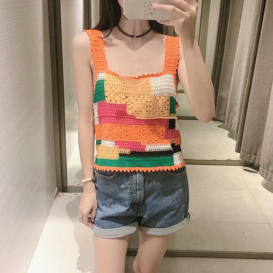 Summer Crochet Patchwork Top