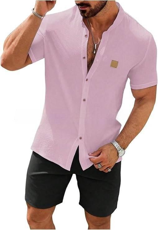Fashion Summer Button Linen New Men's Shirt - YAXSO