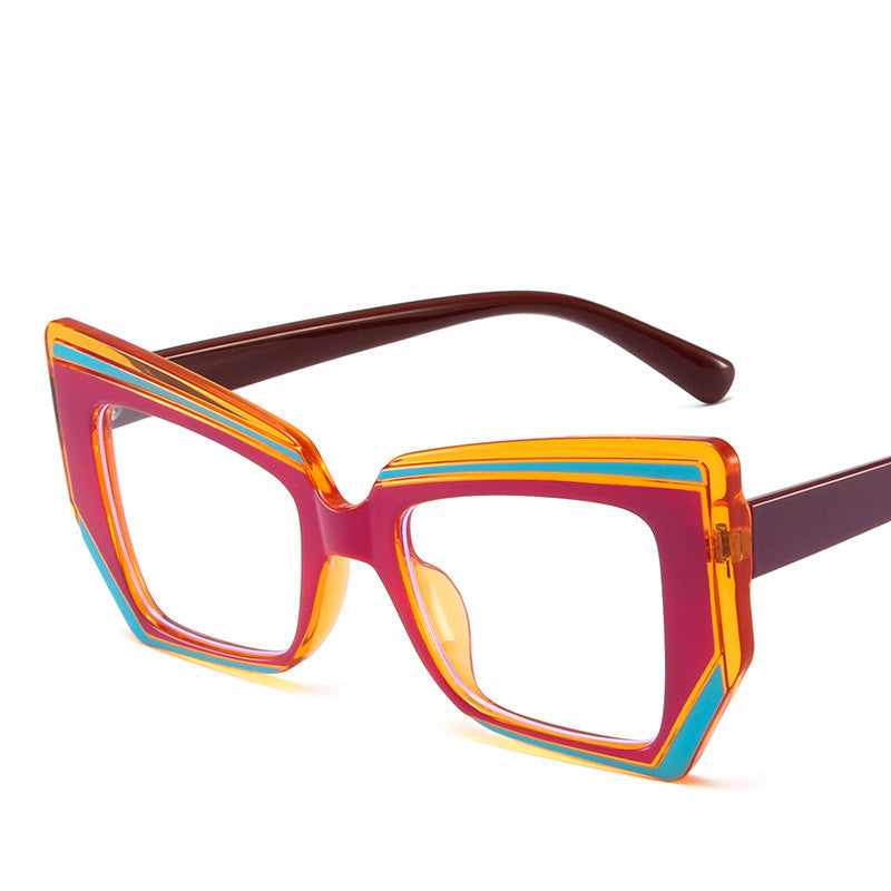 Retro Contrast Color Anti-Blue Glasses| TR90 Frame AC Lens