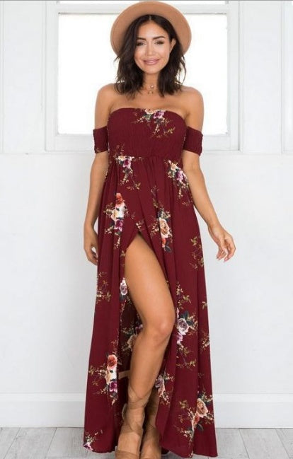 Boho Style Off-Shoulder Long Summer Beach Dress