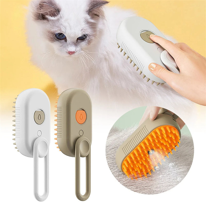 -in-1 Electric Pet Grooming Brush – Steam Spray Massage Comb for Cats & Dogs