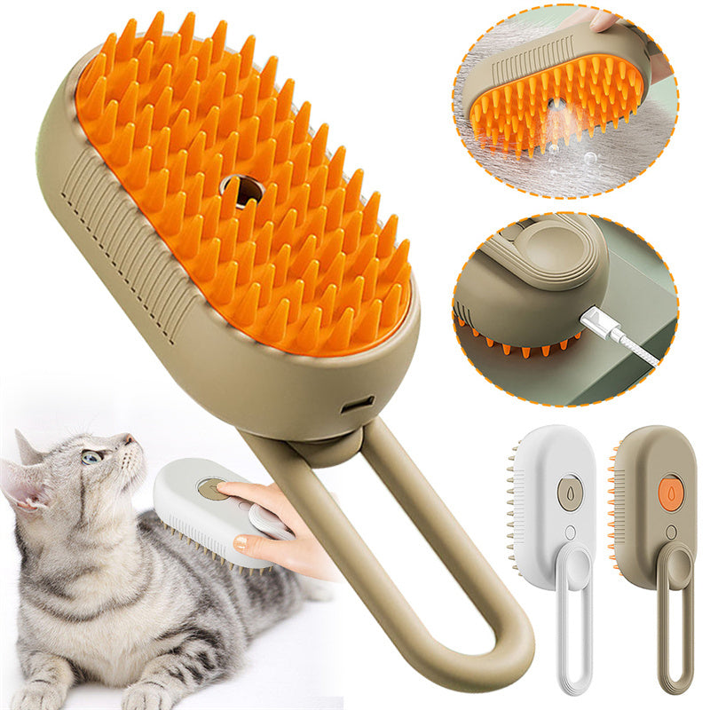 -in-1 Electric Pet Grooming Brush – Steam Spray Massage Comb for Cats & Dogs