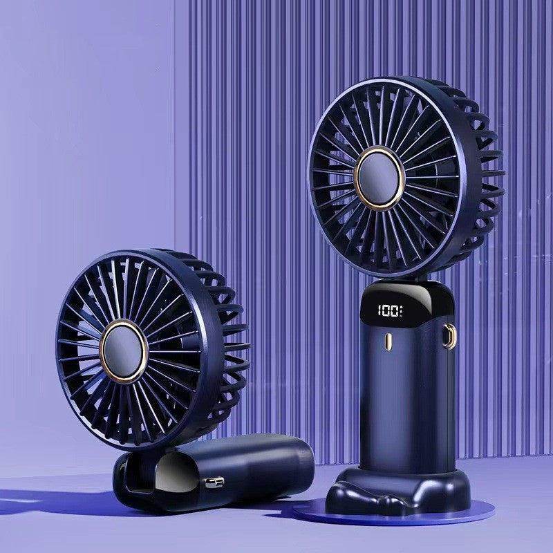 USB Rechargeable Mini Portable Handheld Electric Fan Foldable Neck Hanging Outdoor Fan Adjustable 5 Speed Powerful Air Cooler - YAXSO