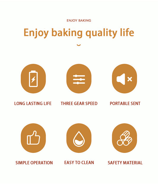 Product features with icons and text on a white background