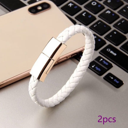 Bracelet USB Charging Cable – Portable Data Cord for iPhone 14/13, USB-C & Micro USB Devices