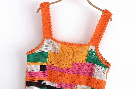 Summer Crochet Patchwork Top