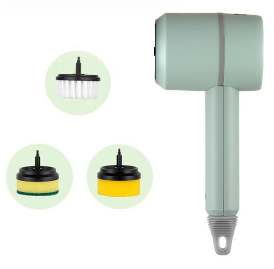 Hair dryer with attachments on a white background