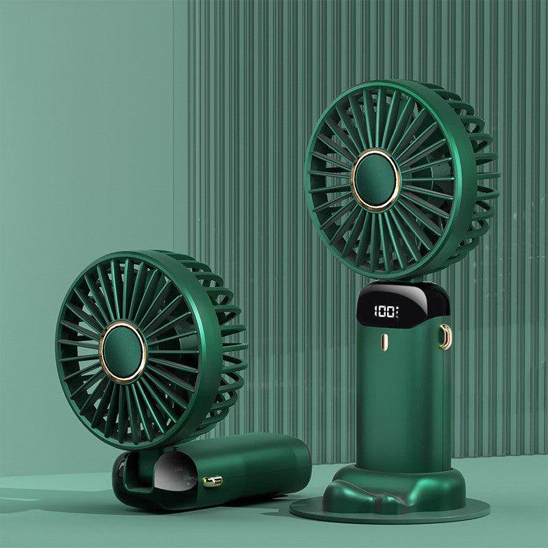 USB Rechargeable Mini Portable Handheld Electric Fan Foldable Neck Hanging Outdoor Fan Adjustable 5 Speed Powerful Air Cooler - YAXSO