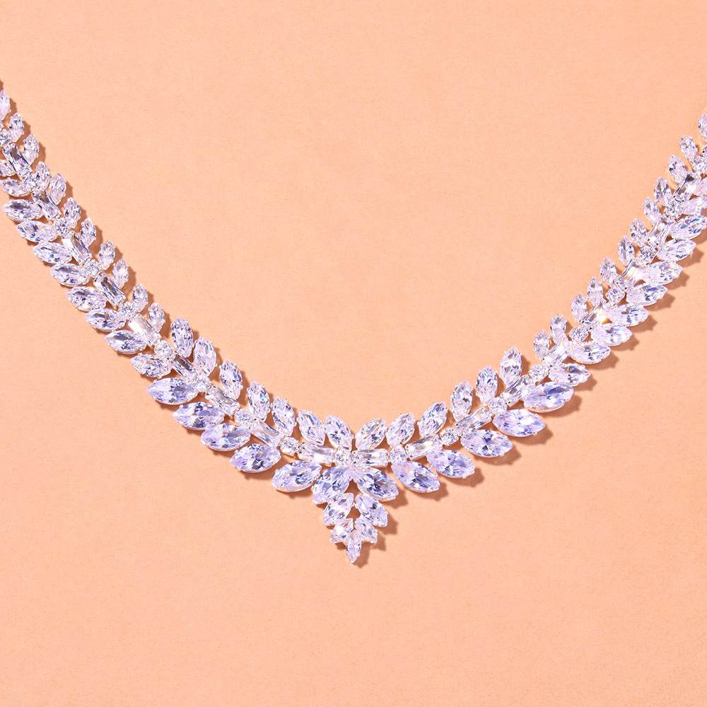 High-end Simple Zircon Necklace Suit - YAXSO