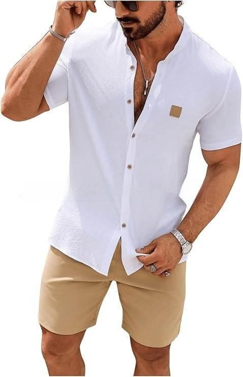 Fashion Summer Button Linen New Men's Shirt - YAXSO