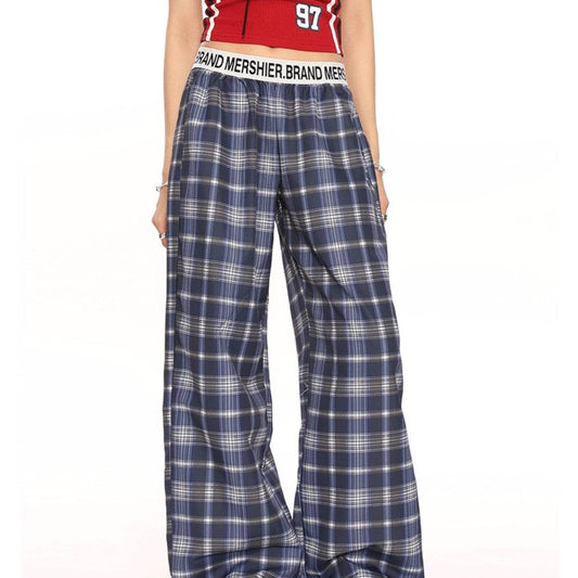 Women's American-style Hip-hop Plaid Casual Trousers - YAXSO