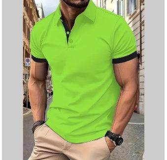 Men's Short Sleeve Business Shirt Summer Casual Polo Shirts - YAXSO