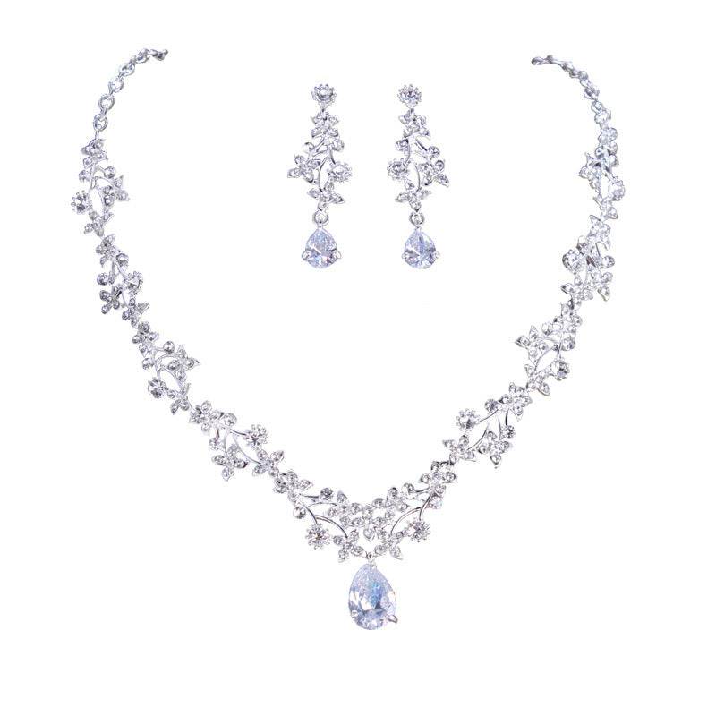 Zircon Necklace Earrings Set Mori Girl Series - YAXSO