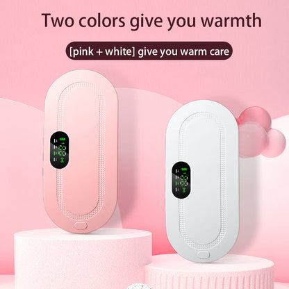 Electric waist massager belt showing pink and white versions side by side