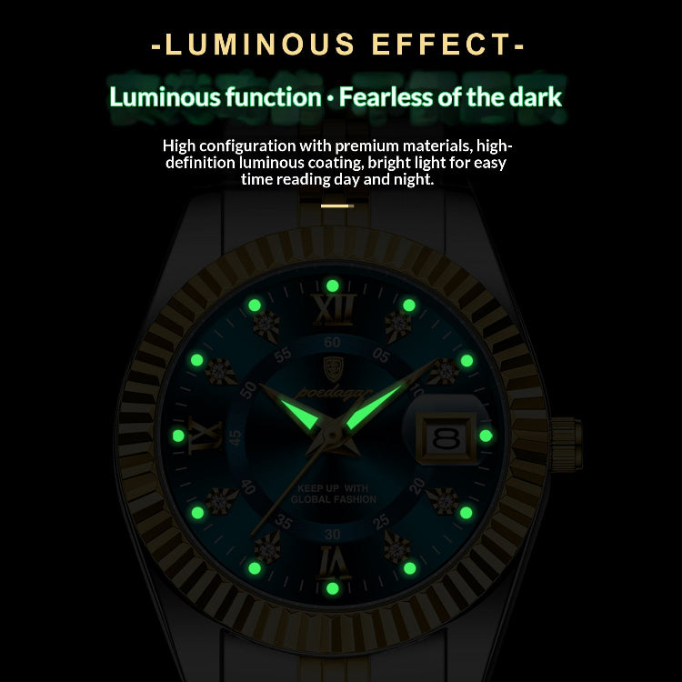 Watch with luminous function on a dark background