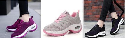 Women's walking sneakers in purple, grey, and black