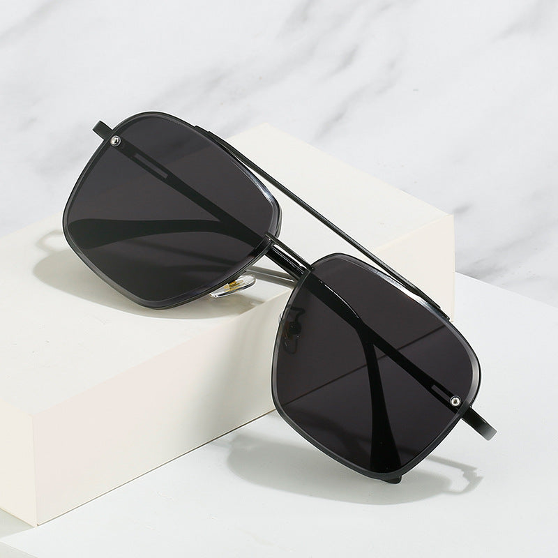 Men's Sunglasses Double Bridge Cut Metal