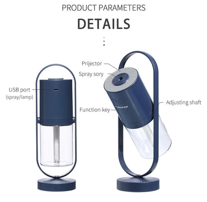 Blue handheld device with labeled parts on a white background