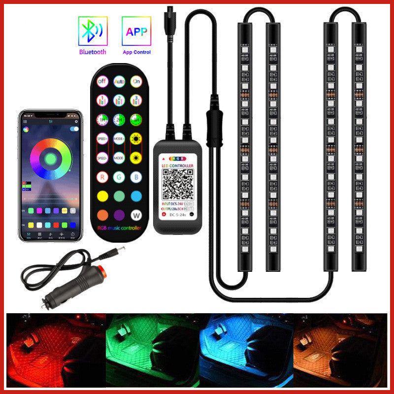 RGB LED strip lights with remote control, smartphone app, and power adapter. YAXSO UAE ONLINE STORE