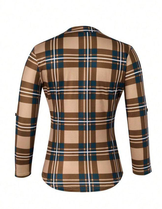 Women's Plaid Notch Neck Criss Cross Tie Short Sleeve T-Shirt - YAXSO
