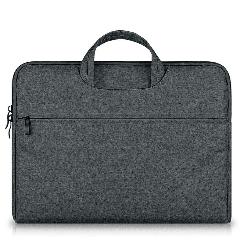 Black briefcase with a handle on a white background