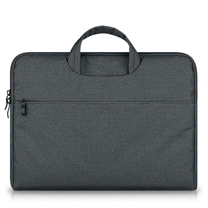 Black briefcase with a handle on a white background