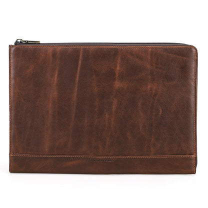 Crazy horse leather laptop bag slim design