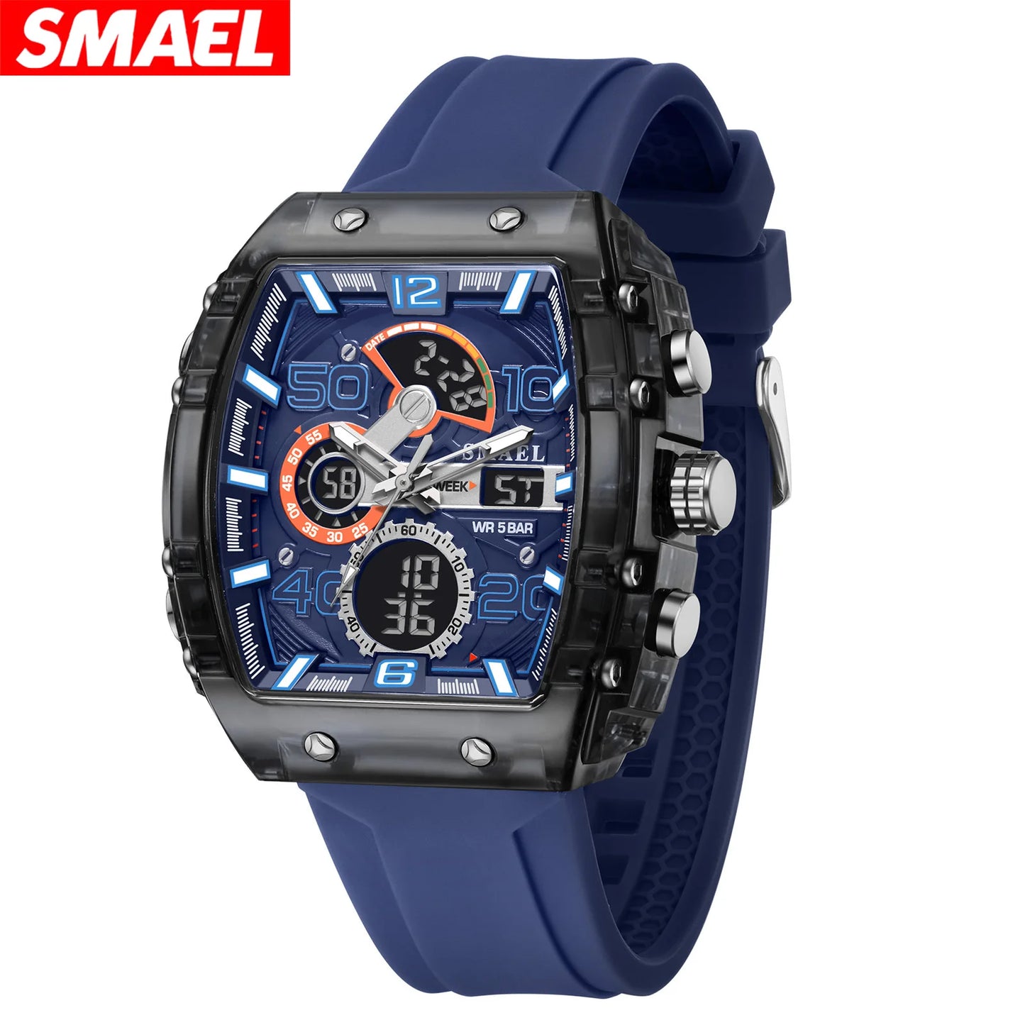 Dual Time Analog Digital Quartz Watch
