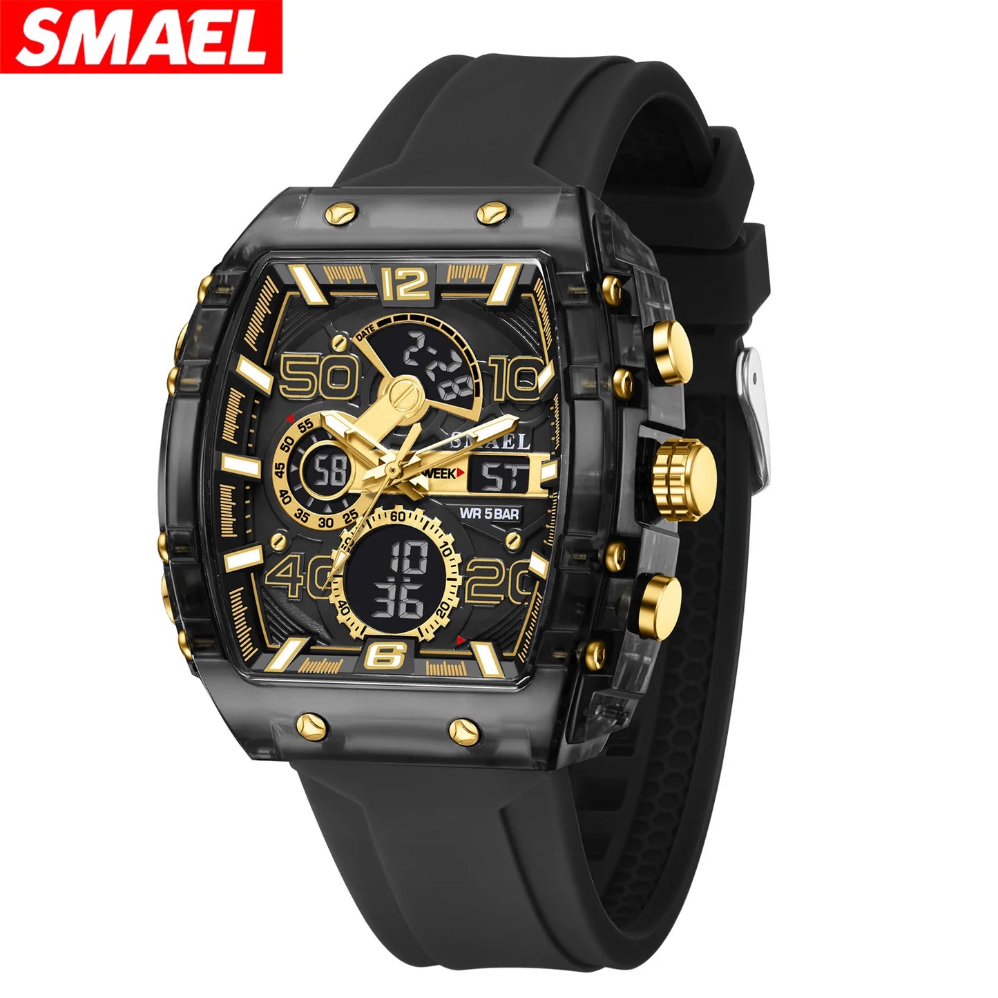 Dual Time Analog Digital Quartz Watch