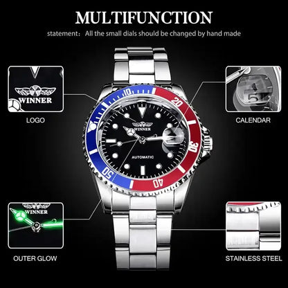 Men Mechanical Automatic Watch Stainless Waterproof