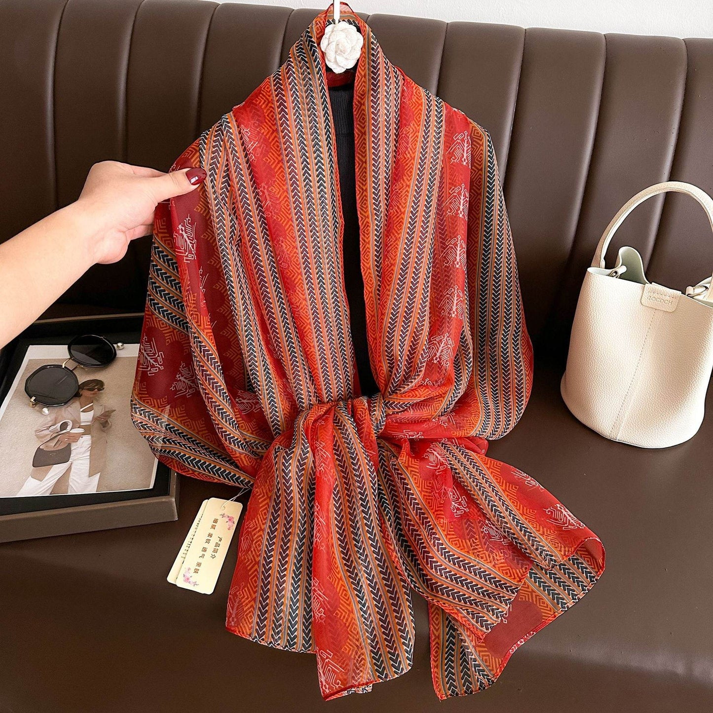 Thin Yourou Yarn Begonia Scarf Shawl - YAXSO
