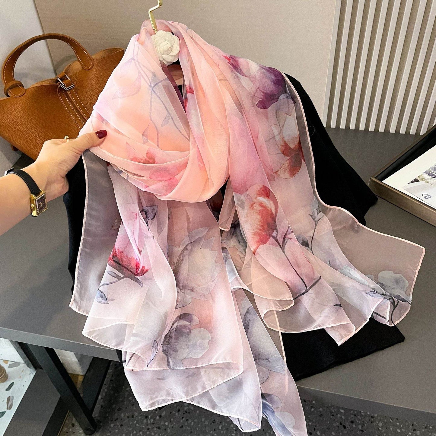 Thin Yourou Yarn Begonia Scarf Shawl - YAXSO