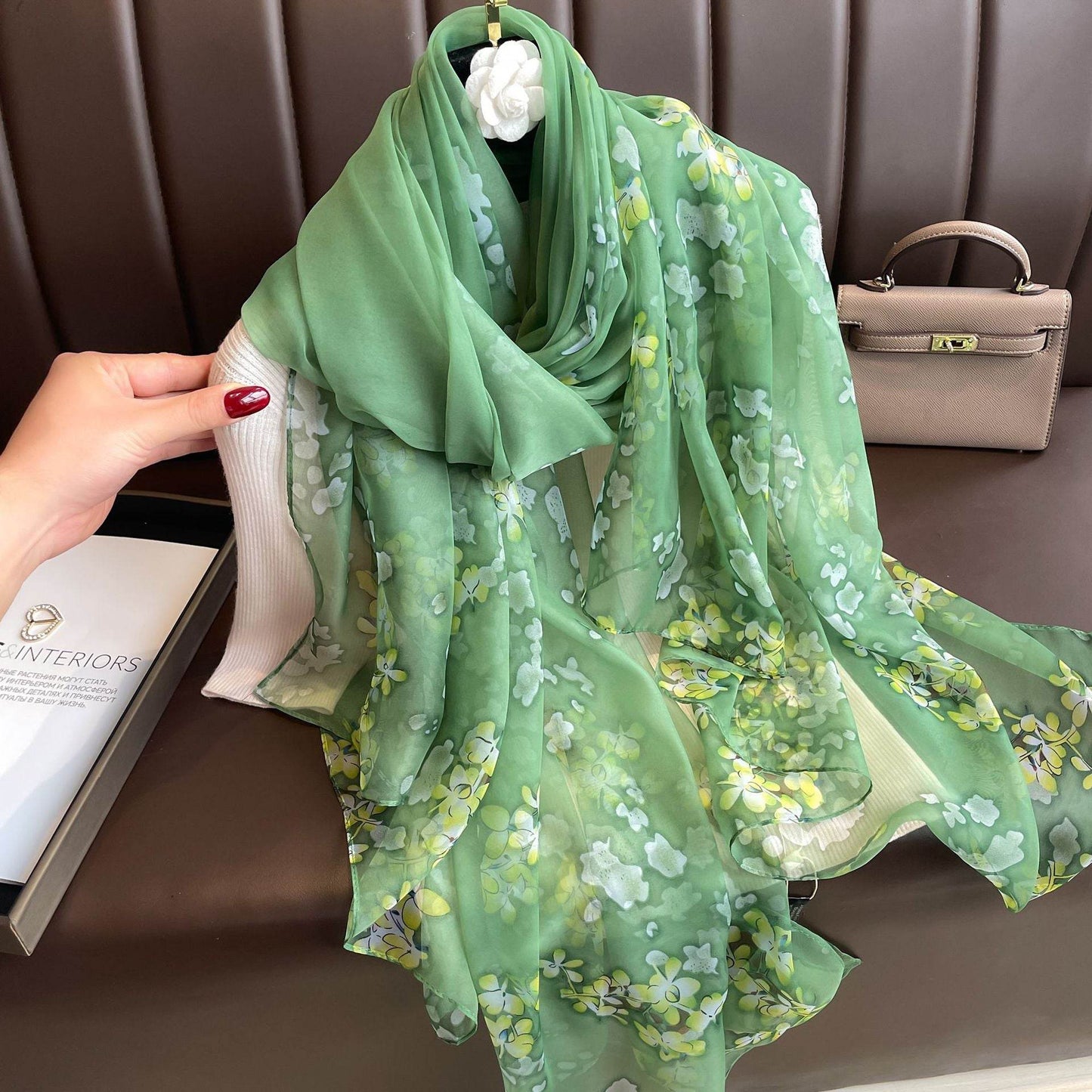 Thin Yourou Yarn Begonia Scarf Shawl - YAXSO