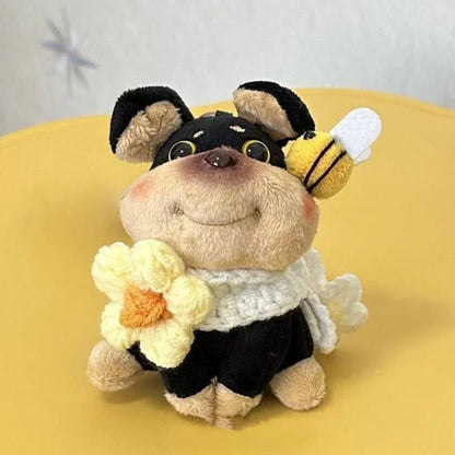Bee Puppy Pendant Keychain with Hat – Cute Doll Bag Charm - YAXSO