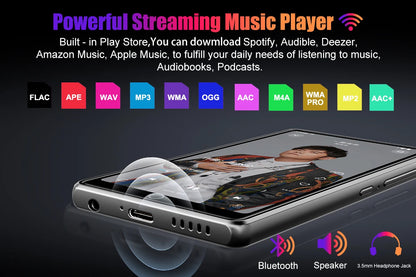 Andriod 13 Mp3 Player Bluetooth and WiFi 2.4G/5G 4G RAM