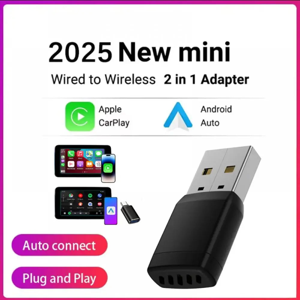 Wireless Adapter Smart Wireless CarPlay Android Auto USB Dongle
