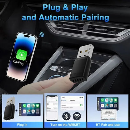 Wireless Adapter Smart Wireless CarPlay Android Auto USB Dongle