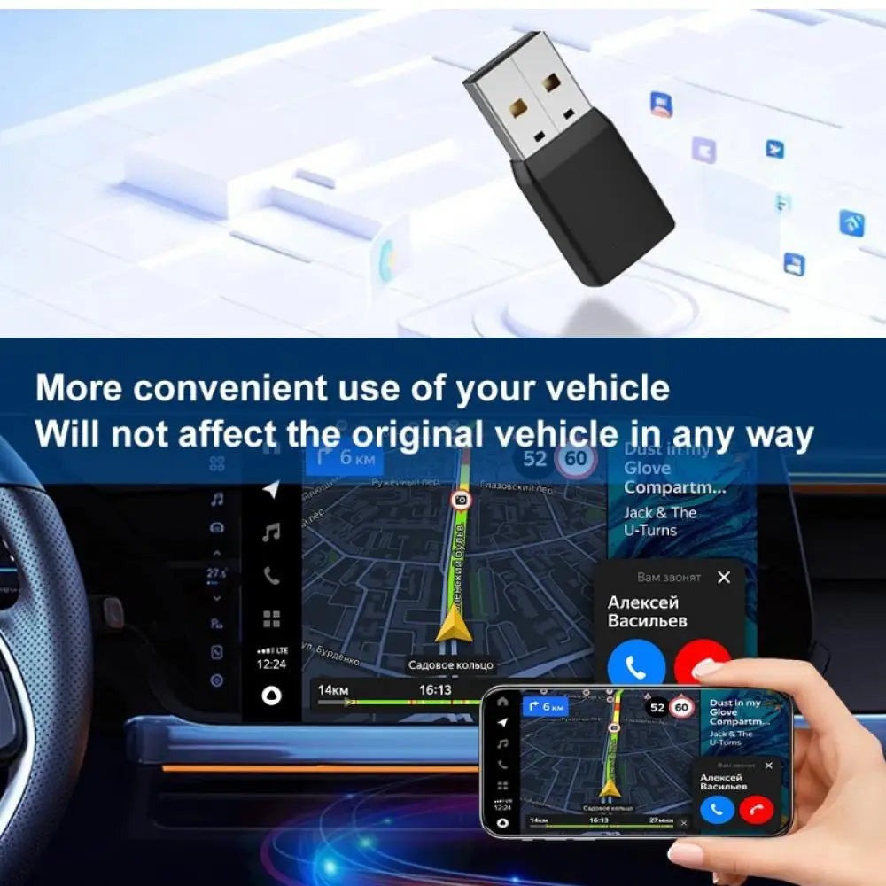 Wireless Adapter Smart Wireless CarPlay Android Auto USB Dongle